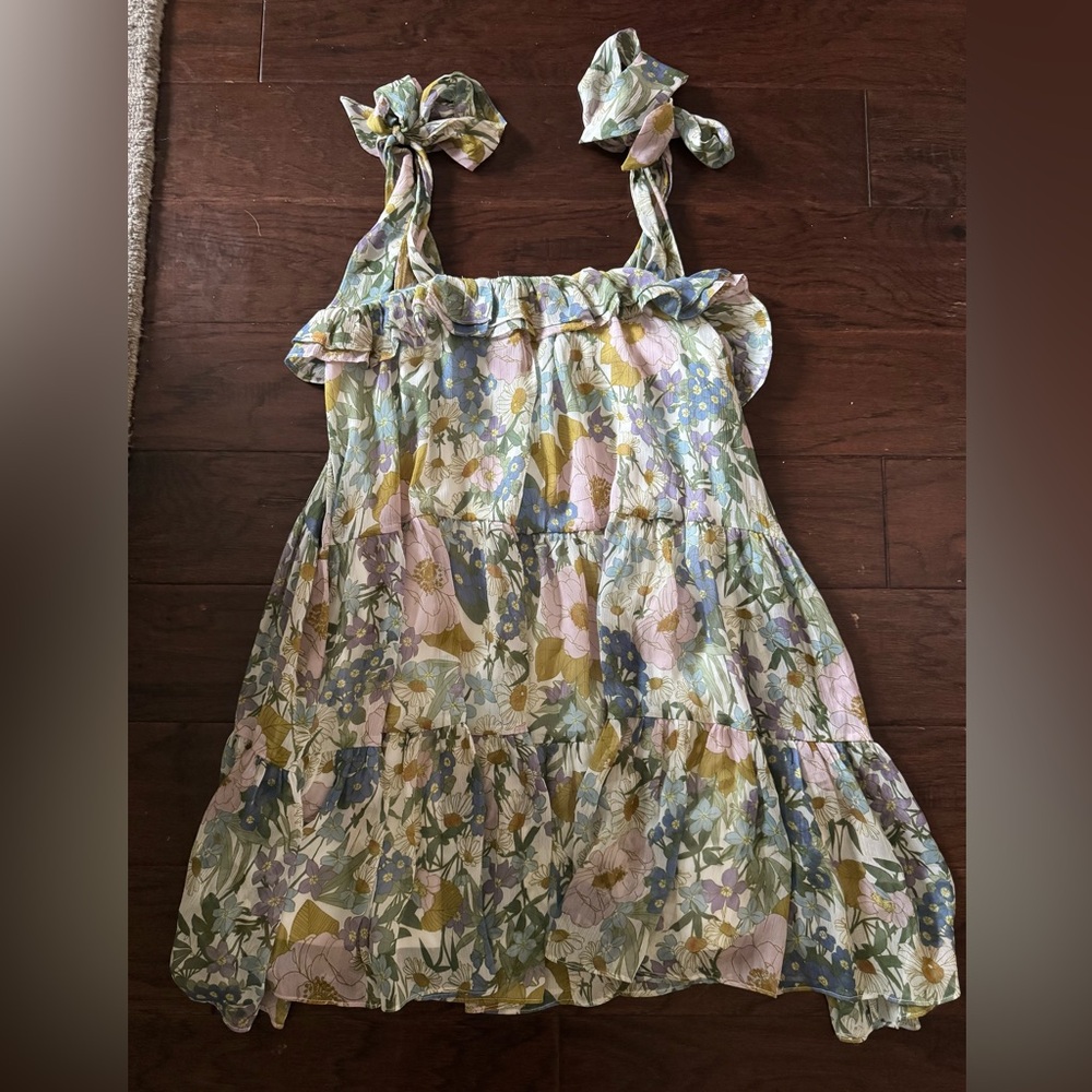 Floral Dress with Ruffle Straps
